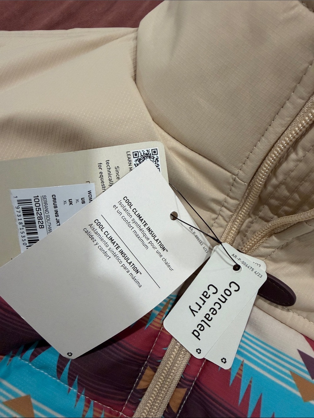 Ariat Tan & Turquoise Southwestern Quilted Jacket - Picture 3 of 3